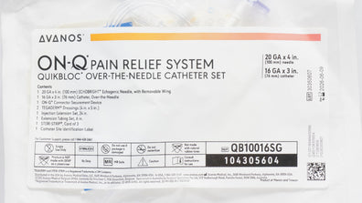 Avanos QB10016SGC On-Q Quikbloc Ndle Cath. Set 16Ga x 3inch Ndle 20GA x 4inch